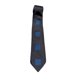 yohji yamamoto POUR HOMME Silk Tie NavyxBlue(Patterned) 2003 61X3.5”